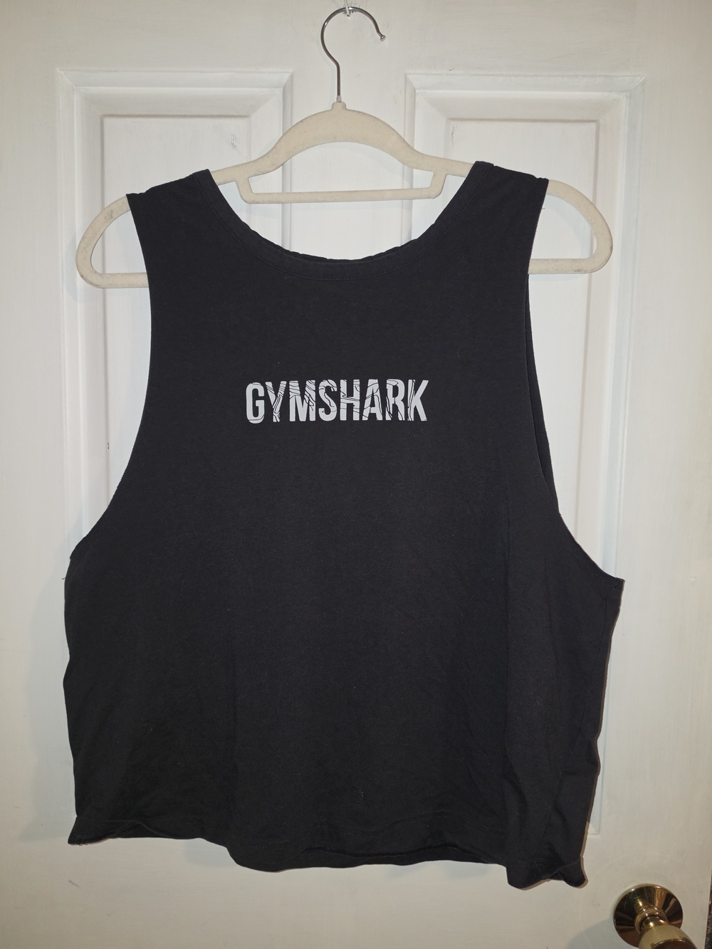 Gymshark Black Muscle Tank with White Logo